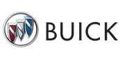 Buick logo featuring three colored shields (red, silver, and blue) in a circular emblem to the left of the word BUICK in bold, black capital letters.