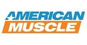 The American Muscle logo with AMERICAN in blue uppercase letters above MUSCLE in orange uppercase letters, both set on a white background.