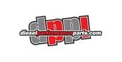 Logo with large bold letters dpp! in black, red, and gray. Across the letters is the website text dieselperformanceparts.com in smaller letters. White background.