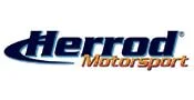 Herrod Motorsport logo with Herrod in bold blue letters and Motorsport in smaller orange letters underneath, featuring a swoosh design to the left.
