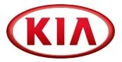 The image shows the KIA logo with the word KIA in bold red letters inside a red oval outline on a white background.