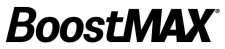 The image features the word BoostMAX in bold, black, italicized letters on a white background.