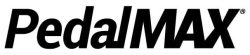 The image shows the logo PedalMAX in bold black letters on a white background, with the MAX portion in all uppercase letters.