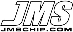 Large bold letters JMS with the website JMSCHIP.COM written underneath in a bold font, both in black and white.